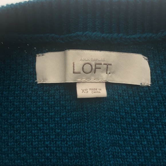 Loft Sweater Sz XS Jewel Toned Blue/Green Color - Picture 5 of 6